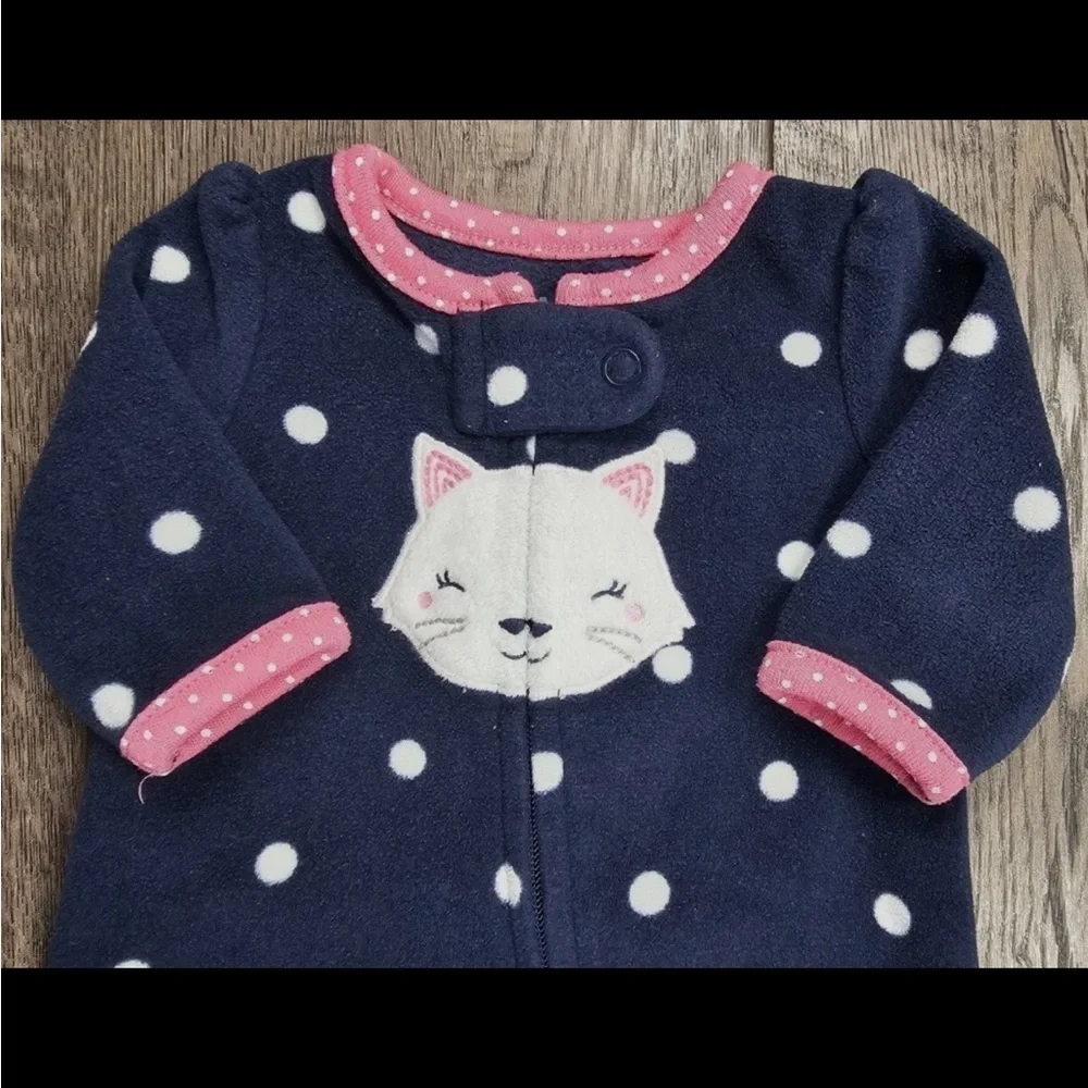 Navy Blue Polka Dot Kids One Piece